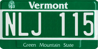 VT license plate NLJ115