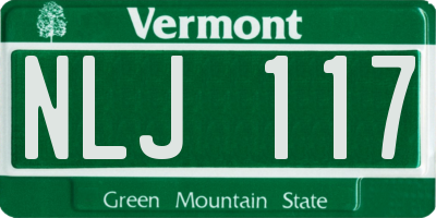 VT license plate NLJ117