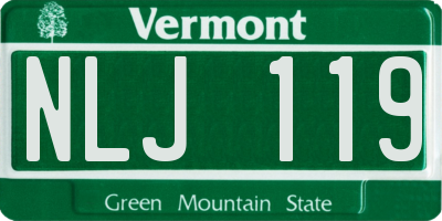VT license plate NLJ119