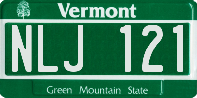 VT license plate NLJ121