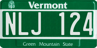 VT license plate NLJ124