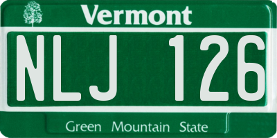 VT license plate NLJ126