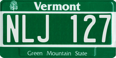 VT license plate NLJ127