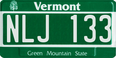 VT license plate NLJ133