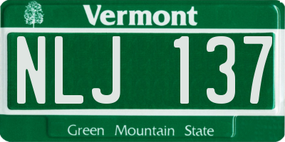 VT license plate NLJ137