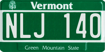VT license plate NLJ140