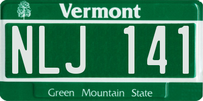 VT license plate NLJ141
