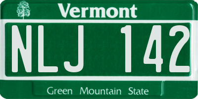 VT license plate NLJ142