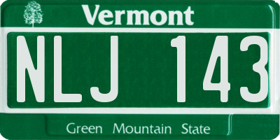 VT license plate NLJ143