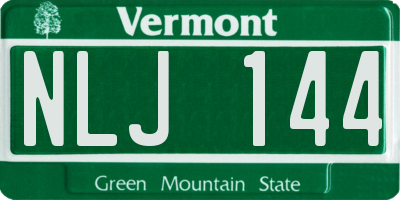 VT license plate NLJ144