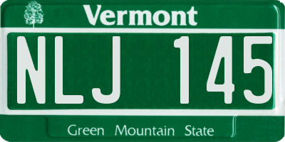 VT license plate NLJ145