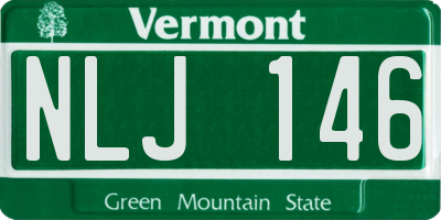 VT license plate NLJ146
