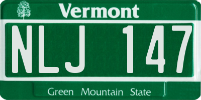 VT license plate NLJ147