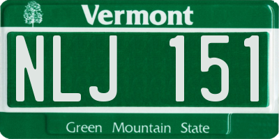 VT license plate NLJ151