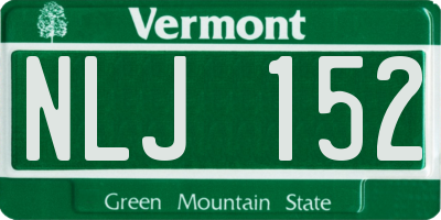 VT license plate NLJ152