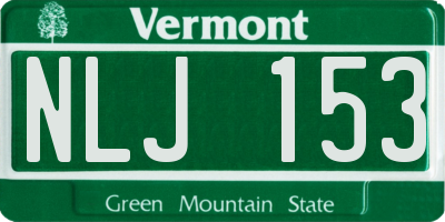 VT license plate NLJ153