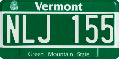 VT license plate NLJ155