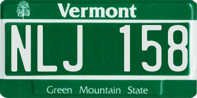 VT license plate NLJ158