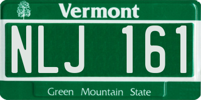 VT license plate NLJ161
