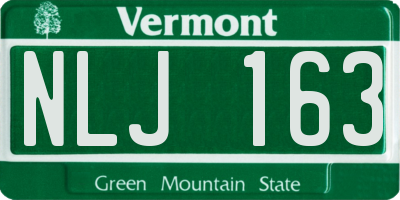 VT license plate NLJ163