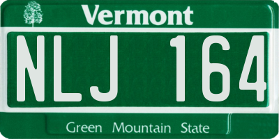VT license plate NLJ164