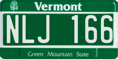 VT license plate NLJ166