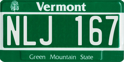 VT license plate NLJ167