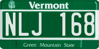 VT license plate NLJ168