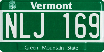 VT license plate NLJ169