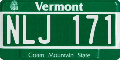 VT license plate NLJ171