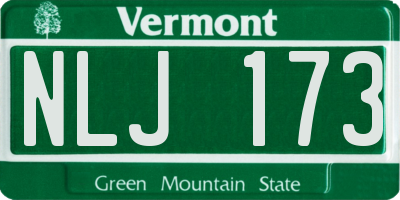VT license plate NLJ173