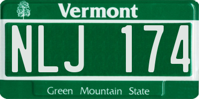 VT license plate NLJ174