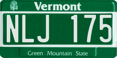 VT license plate NLJ175