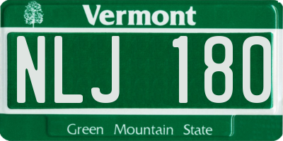VT license plate NLJ180