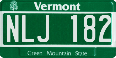 VT license plate NLJ182
