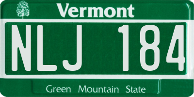 VT license plate NLJ184