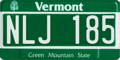 VT license plate NLJ185