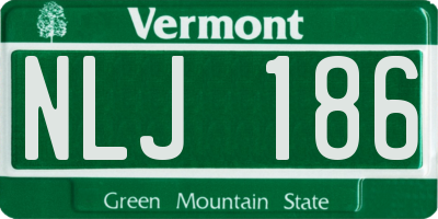 VT license plate NLJ186