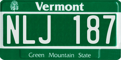VT license plate NLJ187