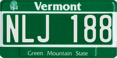 VT license plate NLJ188