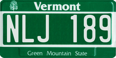 VT license plate NLJ189