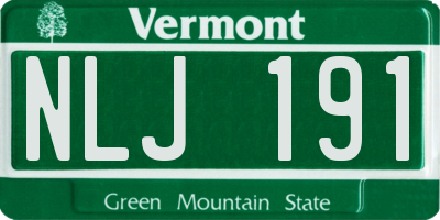 VT license plate NLJ191