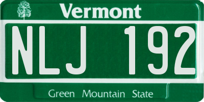 VT license plate NLJ192