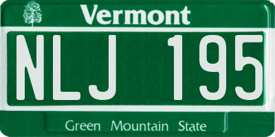 VT license plate NLJ195
