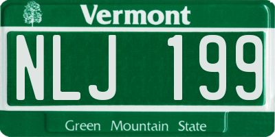 VT license plate NLJ199