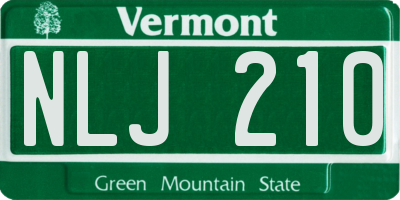 VT license plate NLJ210