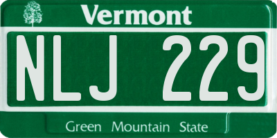 VT license plate NLJ229