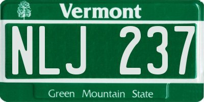 VT license plate NLJ237