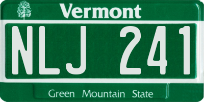 VT license plate NLJ241