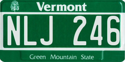 VT license plate NLJ246